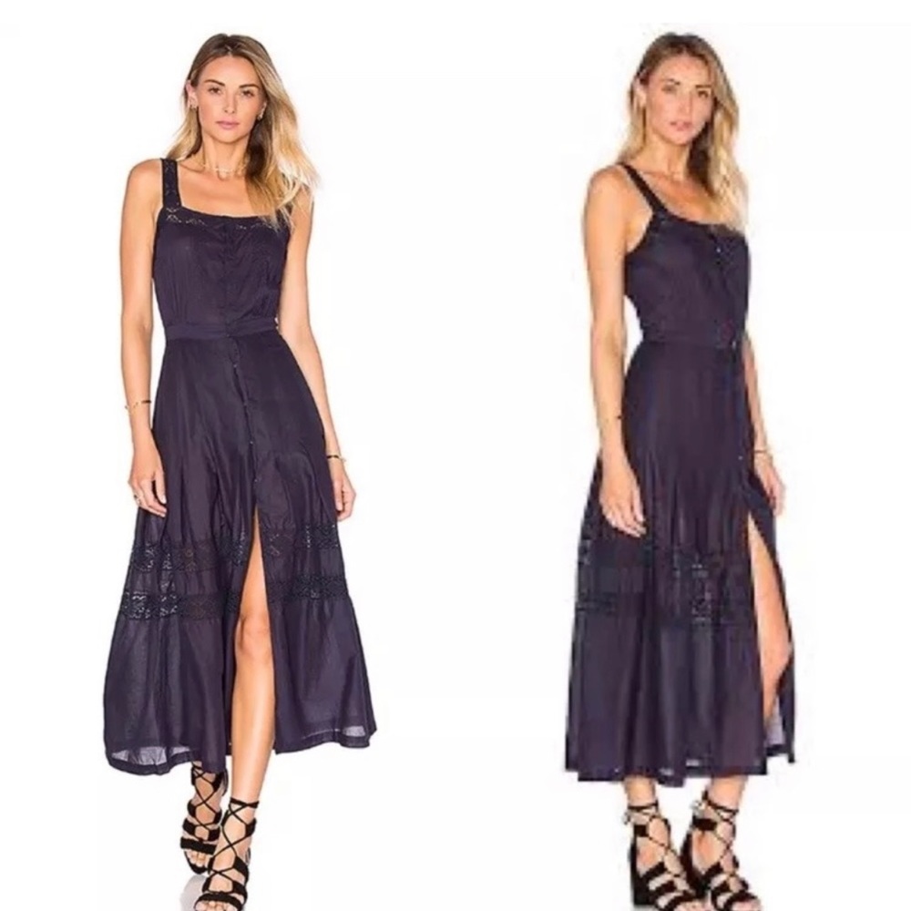 LoveShackFancy Eve Midi Dress in Indigo